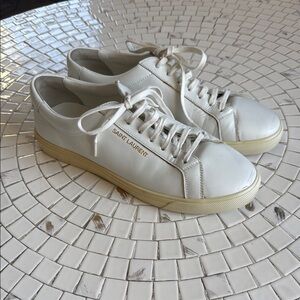 Saint Laurent White Leather Sneakers